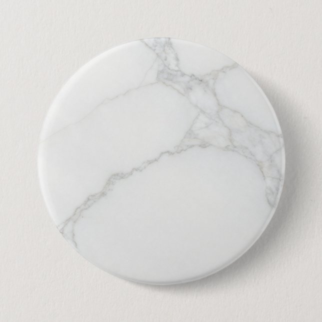 White Marble 3 Inch Round Button (Front)