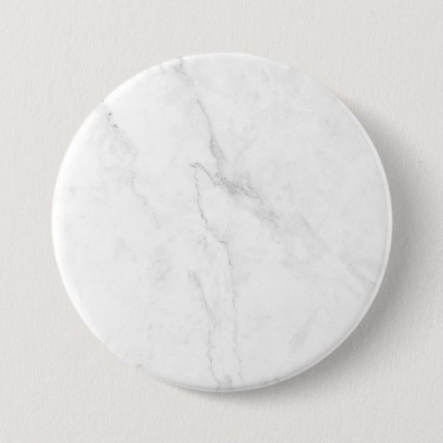  White Marble 3 Inch Round Button (Front)