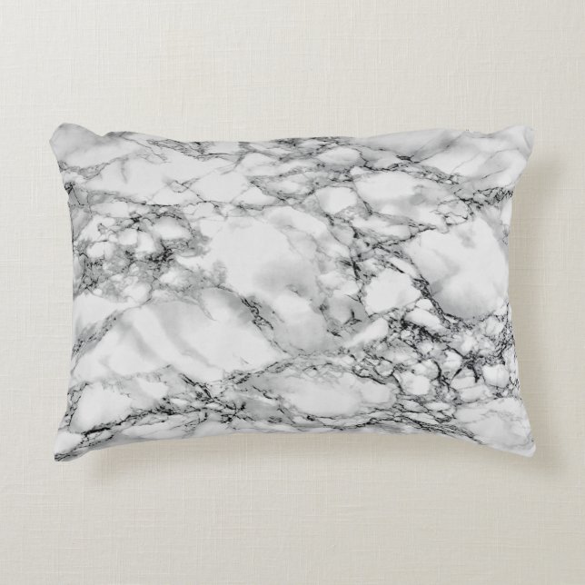 White Marble Accent Pillow (Front)
