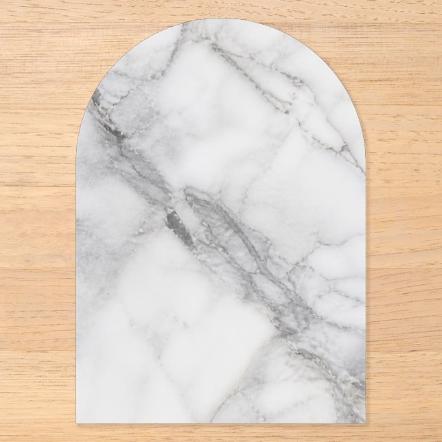 White Marble Acrylic Invitations (Front)