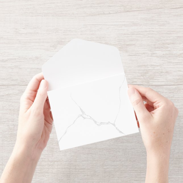 White Marble  All In One Invitation (Opening)