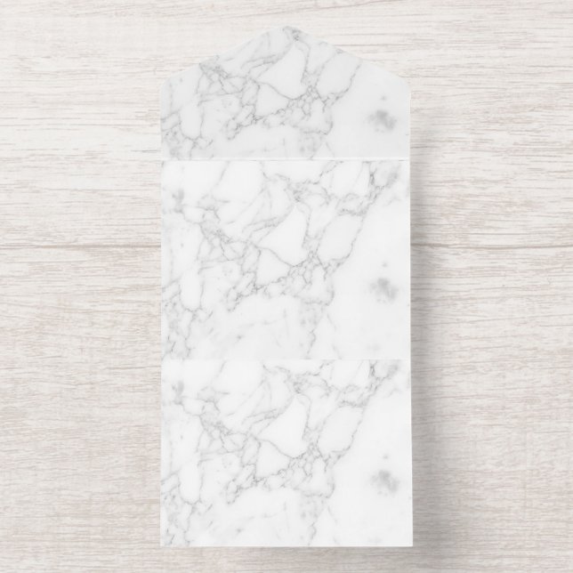 White Marble All In One Invitation (Inside)