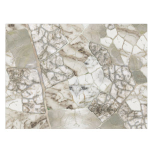 White Marble and Pearl Leaf structure Tablecloth