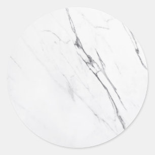 White Marble Blank Template Custom Classic Round Sticker