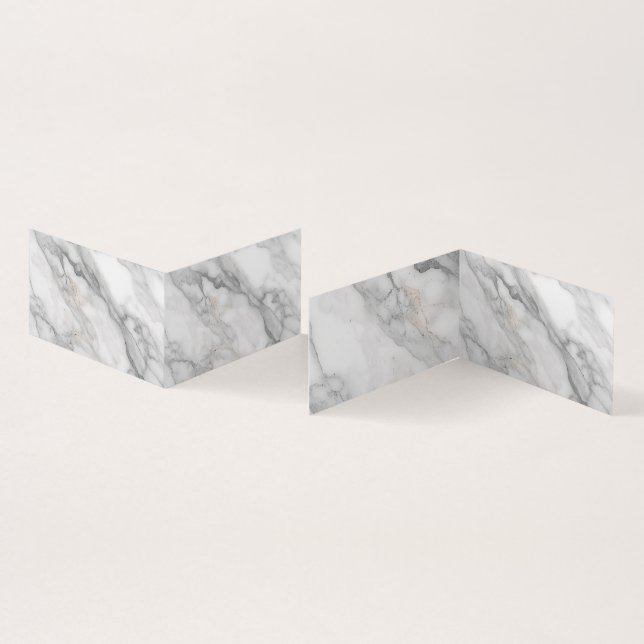 White Marble Business Card (Inside and Outside)