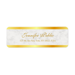 White Marble Calligraphy Typed Script Gold Text