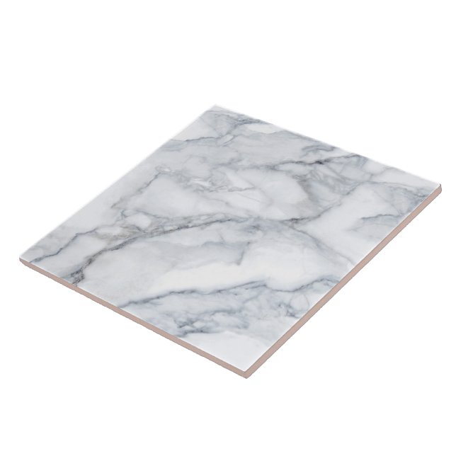 White Marble Carrara Calacatta Texture Tile (Side)