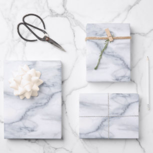 White Marble Carrara Calacatta Texture Wrapping Paper Sheet
