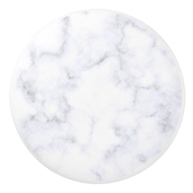 White Marble Ceramic Knob (Front)
