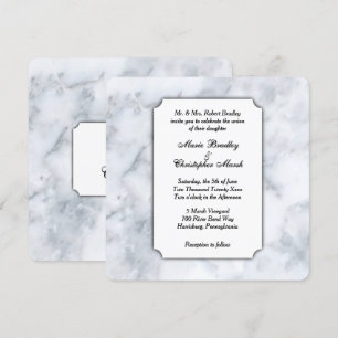 White Marble Classy Wedding Invitation