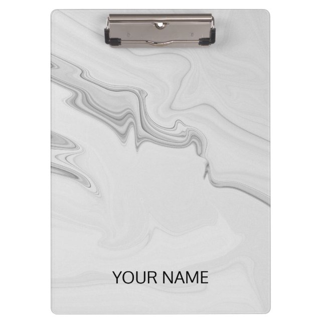 White Marble Customize  Clipboard (Front)