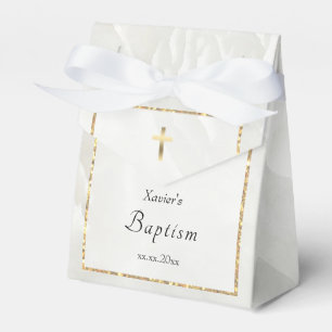 white marble design   Baptism Favor Box