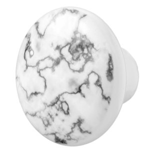 White Marble design -  Ceramic Knob