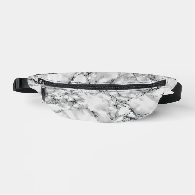 White Marble Design Fanny Pack (Front)