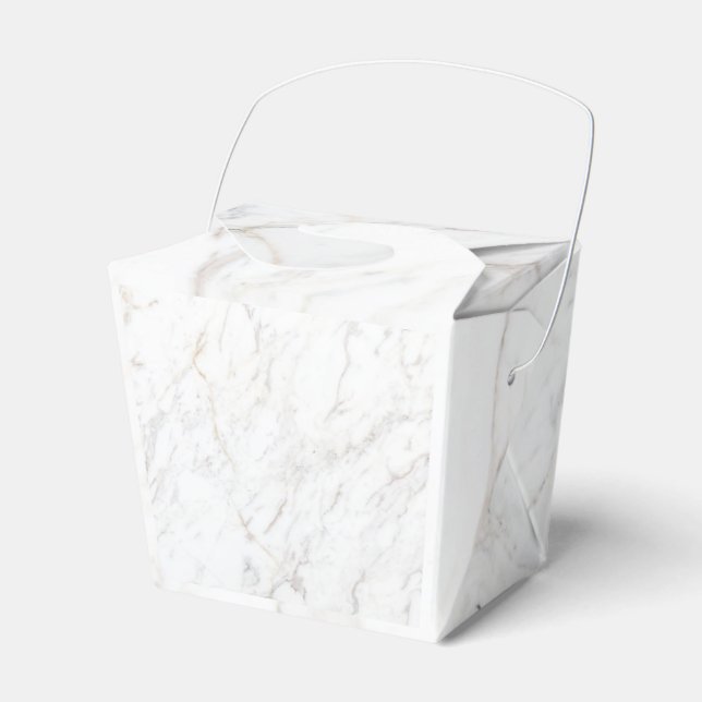 White Marble  Favor Box (Front Side)