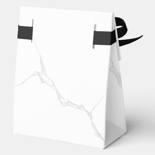 White Marble  Favor Box (Back)
