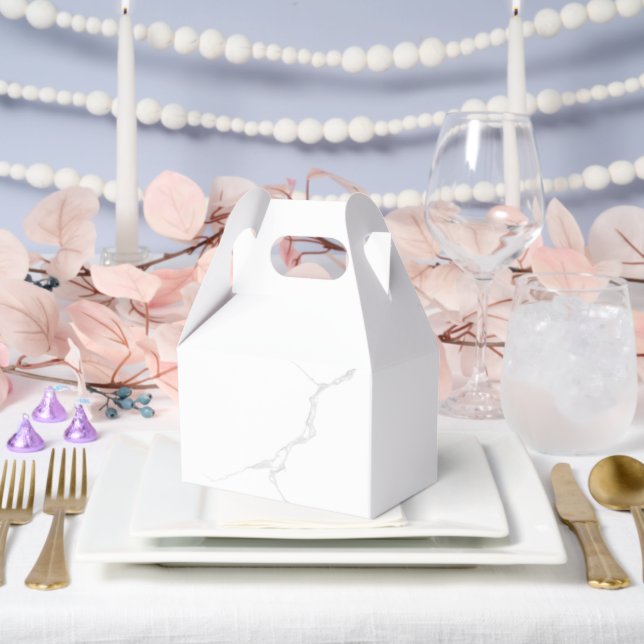 White Marble  Favor Box (Wedding)