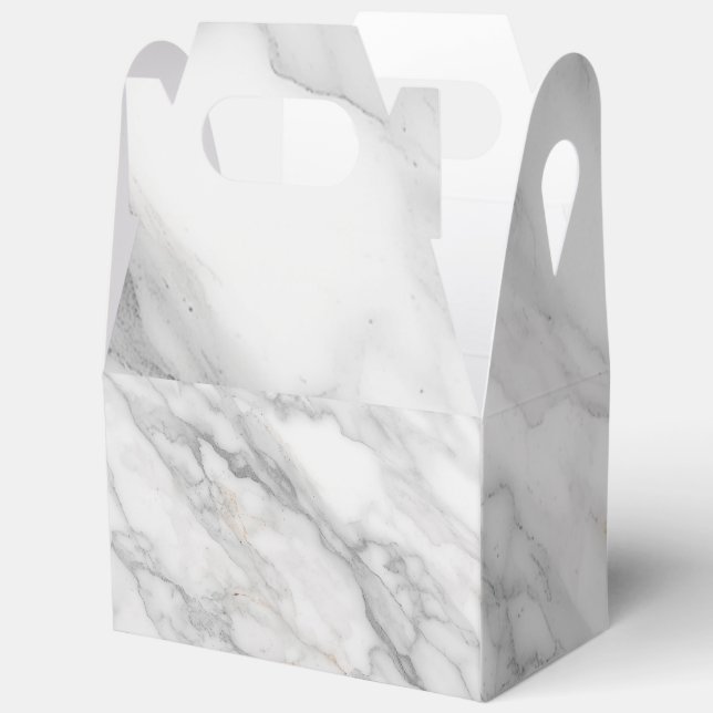 White Marble Favor Box (Open)