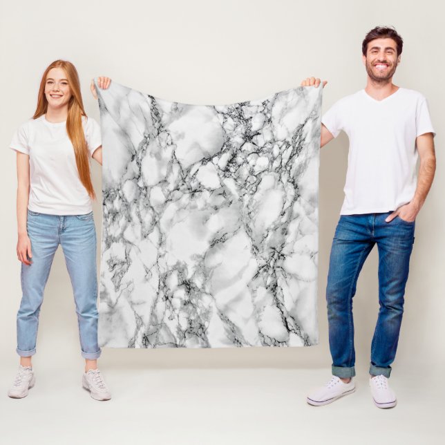 White Marble Fleece Blanket (In Situ)