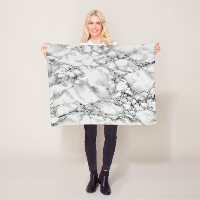 White Marble Fleece Blanket (In Situ)