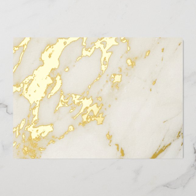 White Marble Foil Holiday Card (Front)