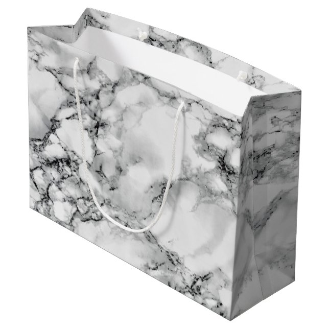 White Marble Gift Bag (Back Angled)