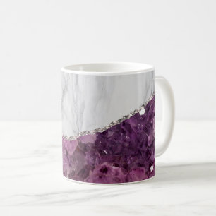 White Marble Gilded Black Agate Coffee Mug