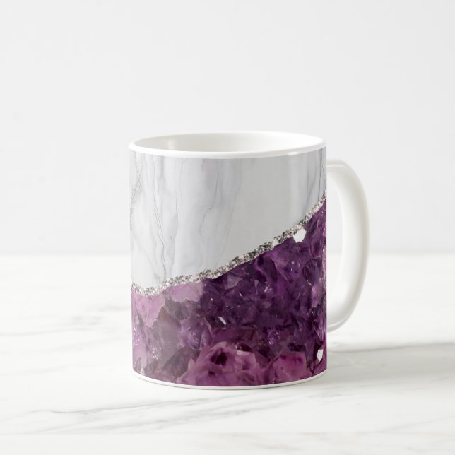 White Marble Gilded Black Agate Coffee Mug (Front Right)