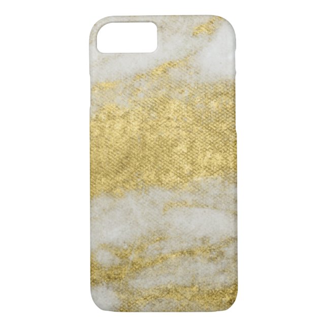 White Marble Gold Sparkles Phone Cases (Back)