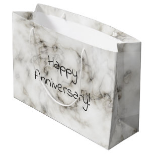 white marble happy anniversary large gift bag