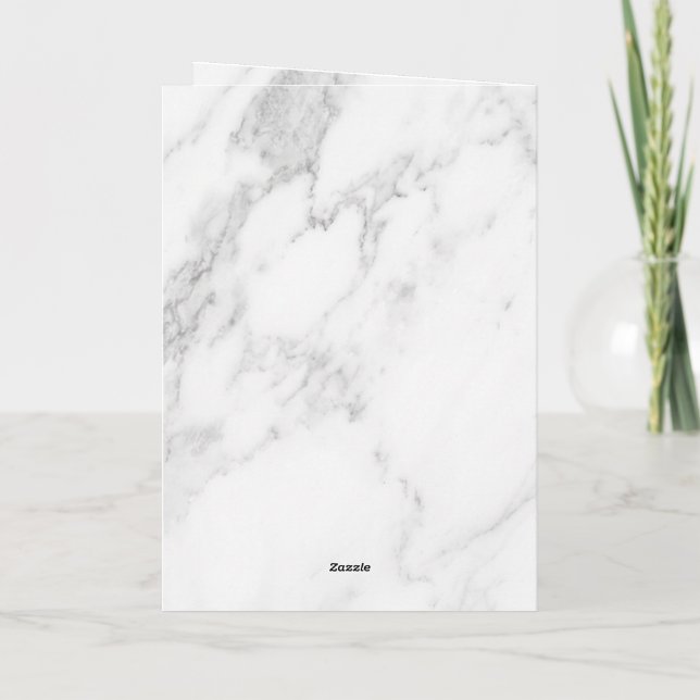 White Marble Holiday Card (Back)