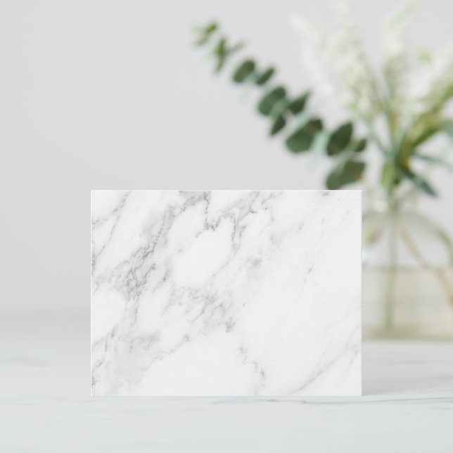 White Marble Invitation Postcard (Standing Front)