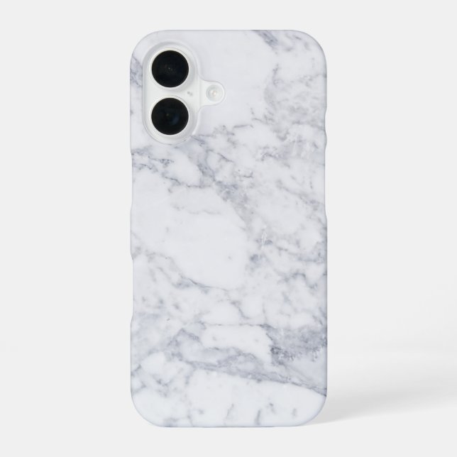 White Marble iPhone 16 Case (Back)