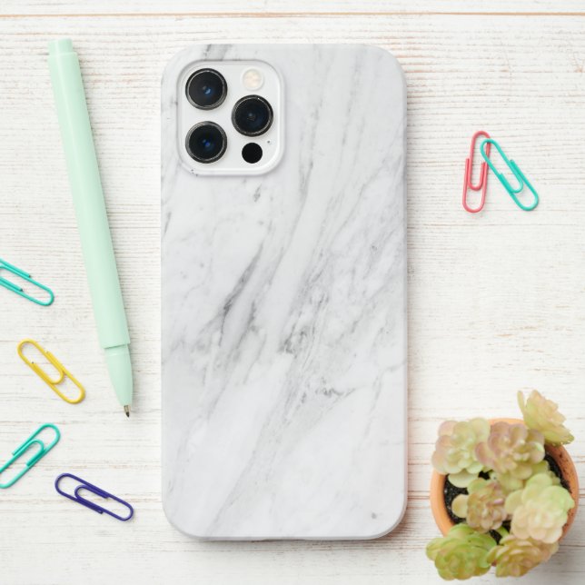 White Marble  iPhone Case (On Desk)