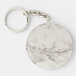 White Marble Keychain