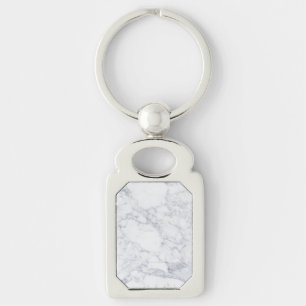 White marble keychain
