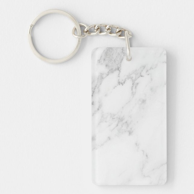 White Marble Keychain (Front)