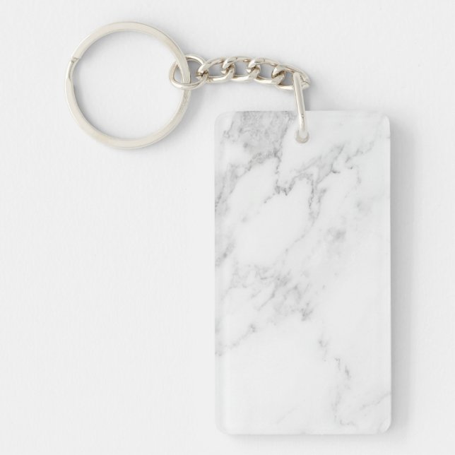 White Marble Keychain (Front)