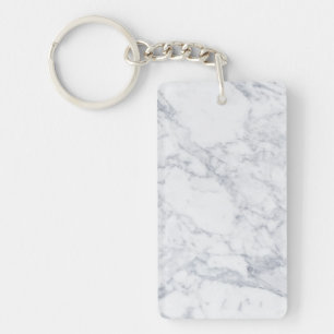 White Marble Keychain
