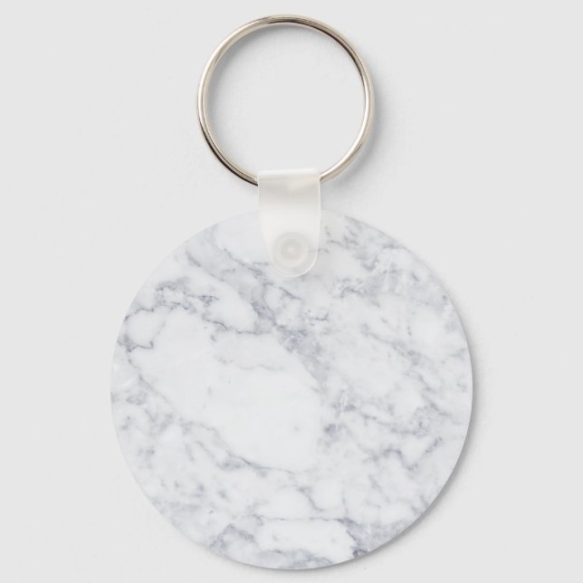 White Marble Keychain (Front)