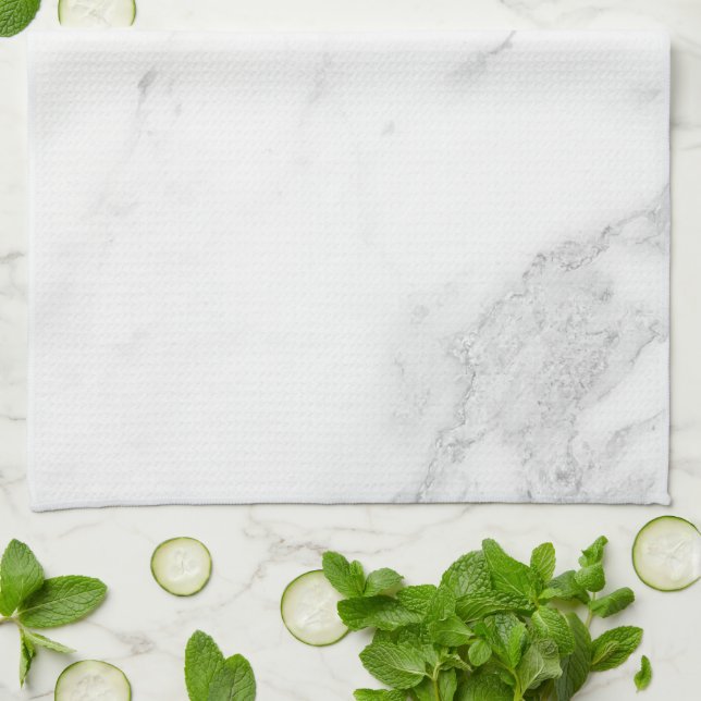 White Marble  Kitchen Towel (Folded)