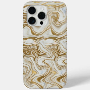 White Marble & Liquid Gold Luxury Phone Case