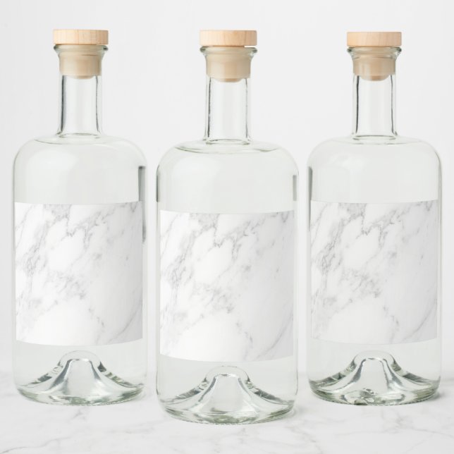 White Marble Liquor Bottle Label (Bottles)