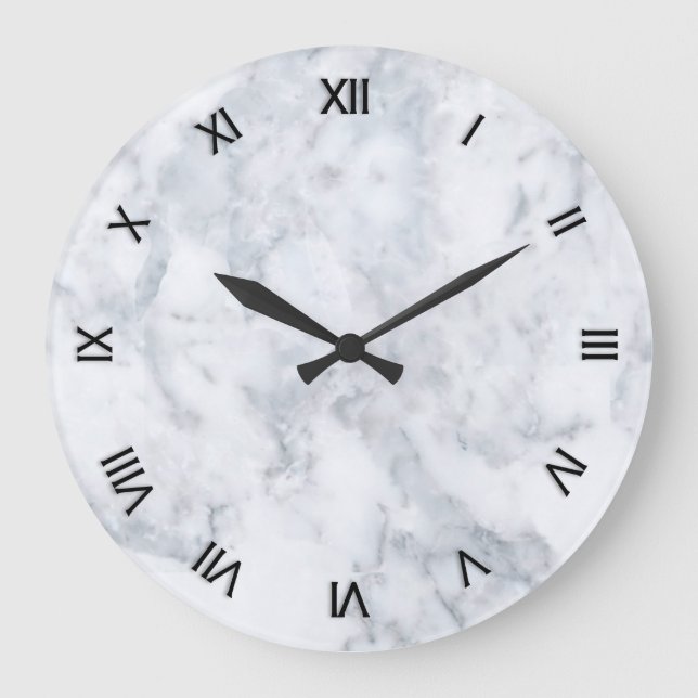 White Marble Look Large Clock (Front)