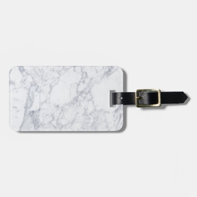White Marble Luggage Tag (Front Horizontal)