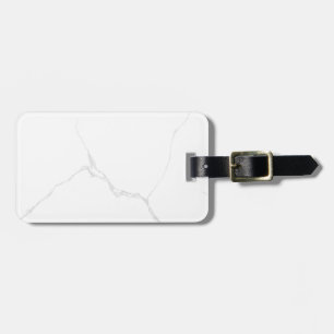 White Marble Luggage Tag
