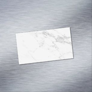 White Marble Magnetic Business Card