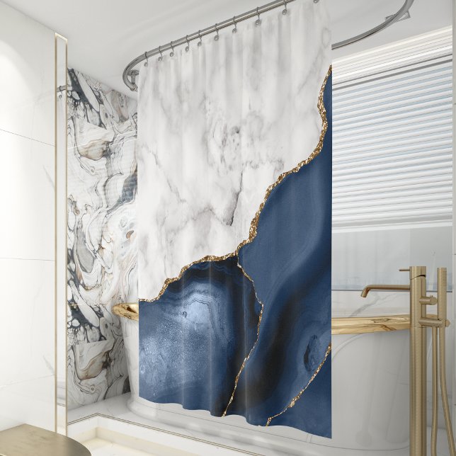 White Marble Navy Blue Gold Agate (Creator Uploaded)