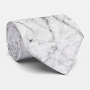 WHITE MARBLE NECK TIE