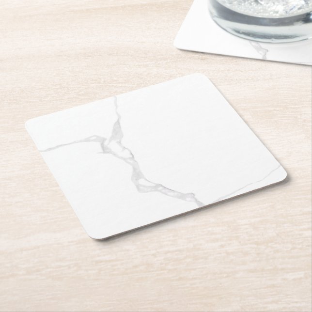 White Marble  Paper Coaster (Angled)